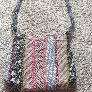 Demdaco Hobo Bag Patchwork Multicolor Bohemian Embroidery Crossbody Festival